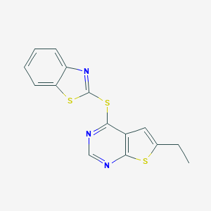 4-(1,3-Benzothiazol-2-ylsulfanyl)-6-ethylthieno[2,3-d]pyrimidine