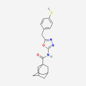 molecular formula C21H25N3O2S B2952582 N-(5-{[4-(methylsulfanyl)phenyl]methyl}-1,3,4-oxadiazol-2-yl)adamantane-1-carboxamide CAS No. 1170392-82-1