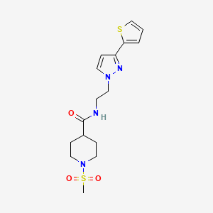 1-(methylsulfonyl)-N-(2-(3-(thiophen-2-yl)-1H-pyrazol-1-yl)ethyl)piperidine-4-carboxamide