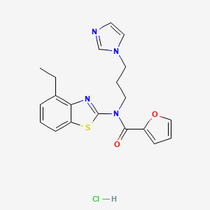 N-(3-(1H-imidazol-1-yl)propyl)-N-(4-ethylbenzo[d]thiazol-2-yl)furan-2-carboxamide hydrochloride