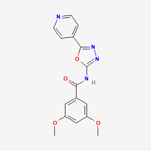 molecular formula C16H14N4O4 B2952594 3,5-二甲氧基-N-(5-(吡啶-4-基)-1,3,4-恶二唑-2-基)苯甲酰胺 CAS No. 862809-95-8