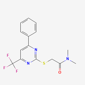 N,N-Dimethyl-2-((4-phenyl-6-(trifluoromethyl)pyrimidin-2-yl)thio)acetamide