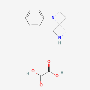 molecular formula C13H16N2O4 B2952602 1-Phenyl-1,6-diazaspiro[3.3]heptane oxalate CAS No. 1363383-39-4; 1523617-89-1