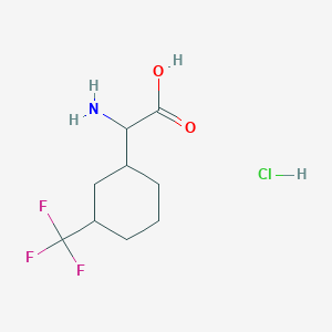 molecular formula C9H15ClF3NO2 B2952603 2-Amino-2-[3-(trifluoromethyl)cyclohexyl]acetic acid;hydrochloride CAS No. 2230803-84-4