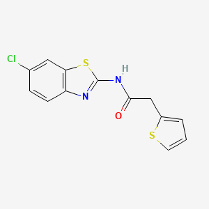 molecular formula C13H9ClN2OS2 B2952604 N-(6-氯苯并[d]噻唑-2-基)-2-(噻吩-2-基)乙酰胺 CAS No. 919622-06-3