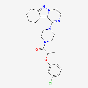 molecular formula C23H26ClN5O2 B2952605 2-(3-氯苯氧基)-1-(4-(7,8,9,10-四氢吡嗪并[1,2-b]吲唑-1-基)哌嗪-1-基)丙烷-1-酮 CAS No. 2034446-37-0