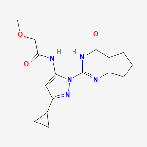 molecular formula C16H19N5O3 B2952607 N-(3-cyclopropyl-1-(4-oxo-4,5,6,7-tetrahydro-3H-cyclopenta[d]pyrimidin-2-yl)-1H-pyrazol-5-yl)-2-methoxyacetamide CAS No. 1207045-47-3