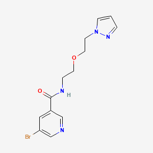 molecular formula C13H15BrN4O2 B2952608 N-(2-(2-(1H-pyrazol-1-yl)ethoxy)ethyl)-5-bromonicotinamide CAS No. 2034231-88-2
