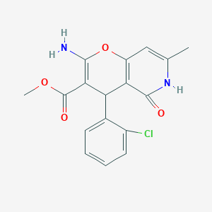 methyl 2-amino-4-(2-chlorophenyl)-7-methyl-5-oxo-5,6-dihydro-4H-pyrano[3,2-c]pyridine-3-carboxylate