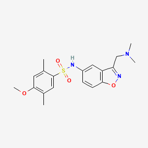 molecular formula C19H23N3O4S B2952615 N-{3-[(dimethylamino)methyl]-1,2-benzoxazol-5-yl}-4-methoxy-2,5-dimethylbenzene-1-sulfonamide CAS No. 2380040-48-0