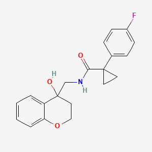 molecular formula C20H20FNO3 B2952617 1-(4-fluorophenyl)-N-((4-hydroxychroman-4-yl)methyl)cyclopropanecarboxamide CAS No. 1396678-48-0