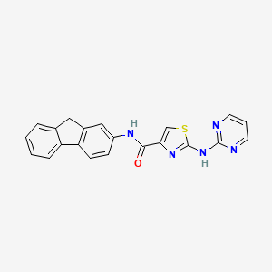B2952619 N-(9H-fluoren-2-yl)-2-(pyrimidin-2-ylamino)thiazole-4-carboxamide CAS No. 1251558-97-0