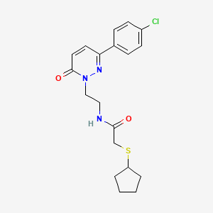 N-(2-(3-(4-chlorophenyl)-6-oxopyridazin-1(6H)-yl)ethyl)-2-(cyclopentylthio)acetamide