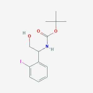 molecular formula C13H18INO3 B2952634 tert-butyl N-[2-hydroxy-1-(2-iodophenyl)ethyl]carbamate CAS No. 2137647-97-1
