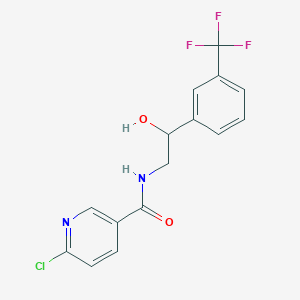 molecular formula C15H12ClF3N2O2 B2952638 6-氯-N-[2-羟基-2-[3-(三氟甲基)苯基]乙基]吡啶-3-甲酰胺 CAS No. 1385375-95-0