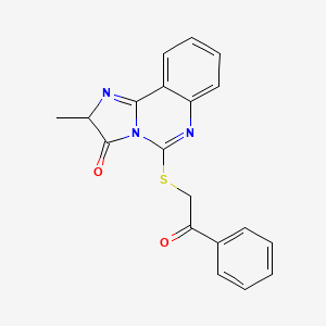 molecular formula C19H15N3O2S B2952663 2-methyl-5-phenacylsulfanyl-2H-imidazo[1,2-c]quinazolin-3-one CAS No. 1022317-58-3
