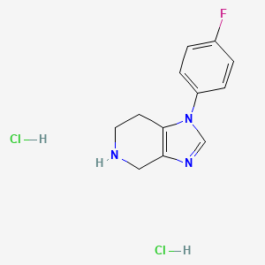 molecular formula C12H14Cl2FN3 B2952666 1-(4-氟苯基)-1H,4H,5H,6H,7H-咪唑并[4,5-c]吡啶二盐酸盐 CAS No. 1444317-03-6