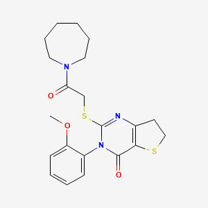 2-((2-(azepan-1-yl)-2-oxoethyl)thio)-3-(2-methoxyphenyl)-6,7-dihydrothieno[3,2-d]pyrimidin-4(3H)-one