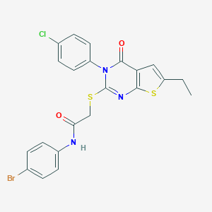N-(4-bromophenyl)-2-{[3-(4-chlorophenyl)-6-ethyl-4-oxo-3,4-dihydrothieno[2,3-d]pyrimidin-2-yl]sulfanyl}acetamide