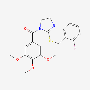 [2-[(2-Fluorophenyl)methylsulfanyl]-4,5-dihydroimidazol-1-yl]-(3,4,5-trimethoxyphenyl)methanone