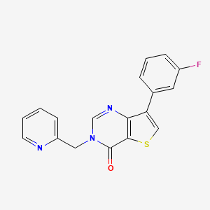 molecular formula C18H12FN3OS B2952671 7-(3-氟苯基)-3-(吡啶-2-基甲基)噻吩并[3,2-d]嘧啶-4(3H)-酮 CAS No. 1105227-13-1