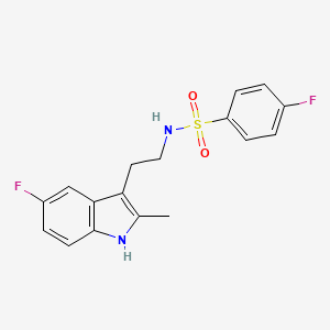 4-fluoro-N-[2-(5-fluoro-2-methyl-1H-indol-3-yl)ethyl]benzenesulfonamide