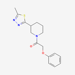 molecular formula C16H19N3O2S B2952675 1-(3-(5-Methyl-1,3,4-thiadiazol-2-yl)piperidin-1-yl)-2-phenoxyethanone CAS No. 1105229-00-2