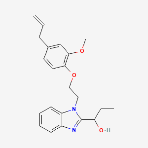 molecular formula C22H26N2O3 B2952679 1-(1-(2-(4-allyl-2-methoxyphenoxy)ethyl)-1H-benzo[d]imidazol-2-yl)propan-1-ol CAS No. 887348-62-1