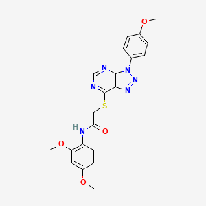 molecular formula C21H20N6O4S B2952687 N-(2,4-二甲氧基苯基)-2-((3-(4-甲氧基苯基)-3H-[1,2,3]三唑并[4,5-d]嘧啶-7-基)硫代)乙酰胺 CAS No. 863500-44-1