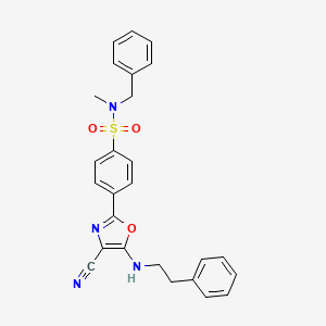 N-benzyl-4-{4-cyano-5-[(2-phenylethyl)amino]-1,3-oxazol-2-yl}-N-methylbenzenesulfonamide
