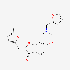 (Z)-8-(furan-2-ylmethyl)-2-((5-methylfuran-2-yl)methylene)-8,9-dihydro-2H-benzofuro[7,6-e][1,3]oxazin-3(7H)-one