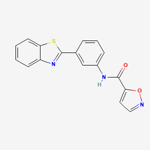 molecular formula C17H11N3O2S B2952695 N-(3-(benzo[d]thiazol-2-yl)phenyl)isoxazole-5-carboxamide CAS No. 941957-46-6