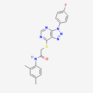 molecular formula C20H17FN6OS B2952702 N-(2,4-dimethylphenyl)-2-((3-(4-fluorophenyl)-3H-[1,2,3]triazolo[4,5-d]pyrimidin-7-yl)thio)acetamide CAS No. 863459-91-0
