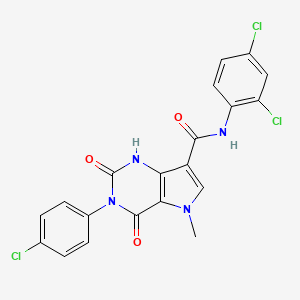 molecular formula C20H13Cl3N4O3 B2952705 3-(4-氯苯基)-N-(2,4-二氯苯基)-5-甲基-2,4-二氧代-2,3,4,5-四氢-1H-吡咯并[3,2-d]嘧啶-7-甲酰胺 CAS No. 921575-06-6