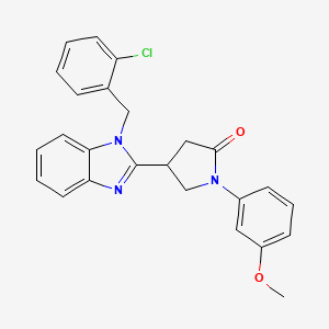 molecular formula C25H22ClN3O2 B2952709 4-[1-(2-chlorobenzyl)-1H-benzimidazol-2-yl]-1-(3-methoxyphenyl)pyrrolidin-2-one CAS No. 844834-21-5