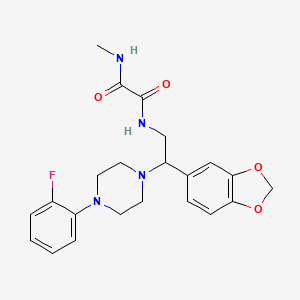 molecular formula C22H25FN4O4 B2952714 N1-(2-(benzo[d][1,3]dioxol-5-yl)-2-(4-(2-fluorophenyl)piperazin-1-yl)ethyl)-N2-methyloxalamide CAS No. 896365-74-5