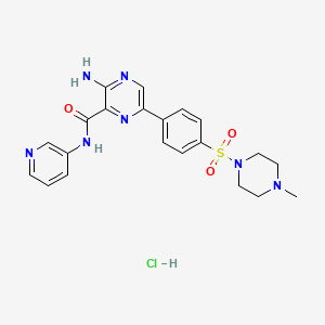 molecular formula C21H24ClN7O3S B2952719 AZD 2858 hydrochloride CAS No. 486424-21-9