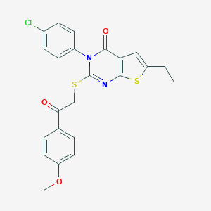 3-(4-chlorophenyl)-6-ethyl-2-{[2-(4-methoxyphenyl)-2-oxoethyl]sulfanyl}thieno[2,3-d]pyrimidin-4(3H)-one