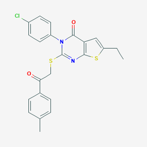 3-(4-chlorophenyl)-6-ethyl-2-{[2-(4-methylphenyl)-2-oxoethyl]sulfanyl}thieno[2,3-d]pyrimidin-4(3H)-one