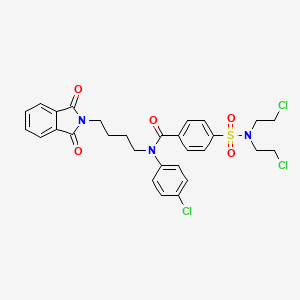 4-(N,N-bis(2-chloroethyl)sulfamoyl)-N-(4-chlorophenyl)-N-(4-(1,3-dioxoisoindolin-2-yl)butyl)benzamide