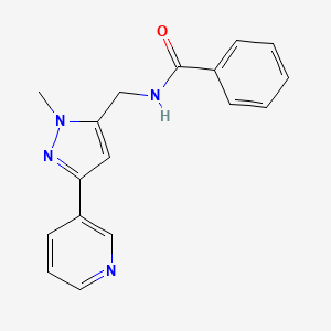 N-((1-methyl-3-(pyridin-3-yl)-1H-pyrazol-5-yl)methyl)benzamide