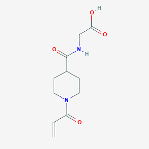 molecular formula C11H16N2O4 B2952745 2-[(1-Prop-2-enoylpiperidine-4-carbonyl)amino]acetic acid CAS No. 2567504-77-0