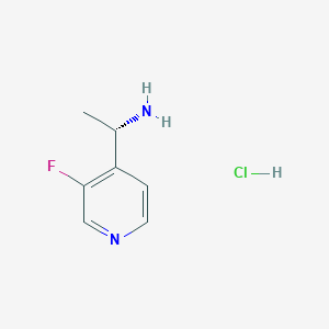 molecular formula C7H10ClFN2 B2952749 (1S)-1-(3-氟吡啶-4-基)乙胺；盐酸盐 CAS No. 2413848-68-5