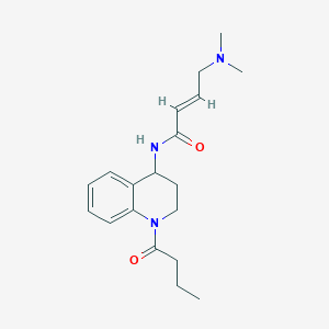 molecular formula C19H27N3O2 B2952753 (E)-N-(1-Butanoyl-3,4-dihydro-2H-quinolin-4-yl)-4-(dimethylamino)but-2-enamide CAS No. 2411333-71-4