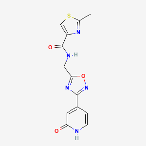 2-methyl-N-((3-(2-oxo-1,2-dihydropyridin-4-yl)-1,2,4-oxadiazol-5-yl)methyl)thiazole-4-carboxamide