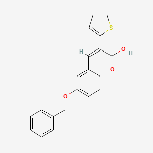 molecular formula C20H16O3S B2952772 (E)-3-(3-phenylmethoxyphenyl)-2-thiophen-2-ylprop-2-enoic acid CAS No. 852851-88-8