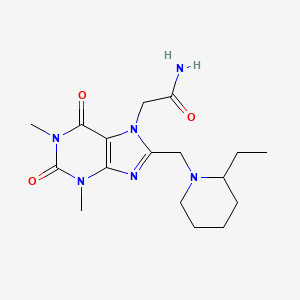 2-[8-[(2-Ethylpiperidin-1-yl)methyl]-1,3-dimethyl-2,6-dioxopurin-7-yl]acetamide