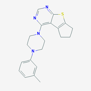 molecular formula C20H22N4S B295278 4-[4-(3-methylphenyl)-1-piperazinyl]-6,7-dihydro-5H-cyclopenta[4,5]thieno[2,3-d]pyrimidine 