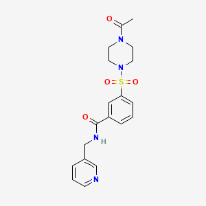 molecular formula C19H22N4O4S B2952789 {3-[(4-acetylpiperazinyl)sulfonyl]phenyl}-N-(3-pyridylmethyl)carboxamide CAS No. 941821-80-3