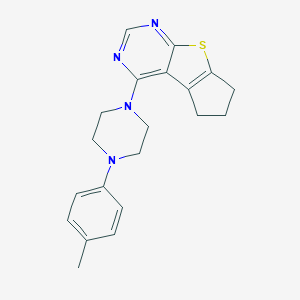 molecular formula C20H22N4S B295279 4-[4-(4-methylphenyl)-1-piperazinyl]-6,7-dihydro-5H-cyclopenta[4,5]thieno[2,3-d]pyrimidine 